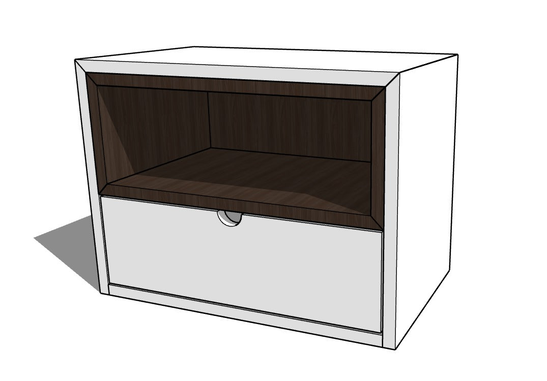 Modern Walnut Bedside Table