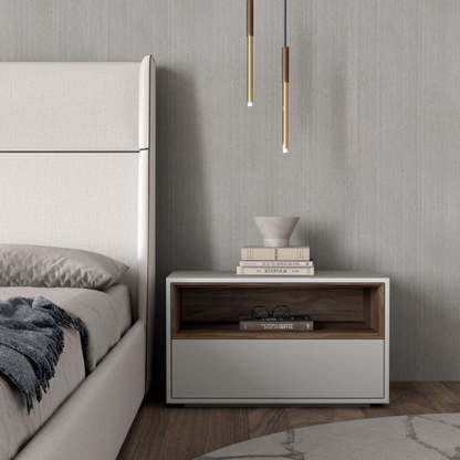Modern Walnut Bedside Table